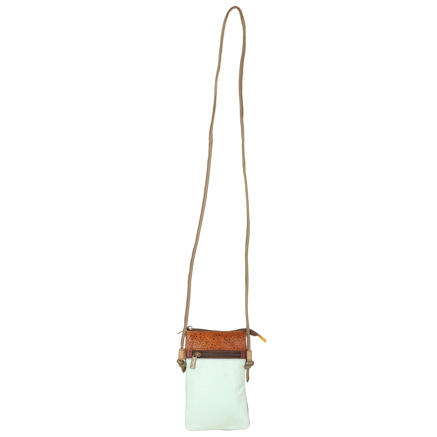 Borsa Lua mini con zip pelo Aqua-MAculato-Grigio