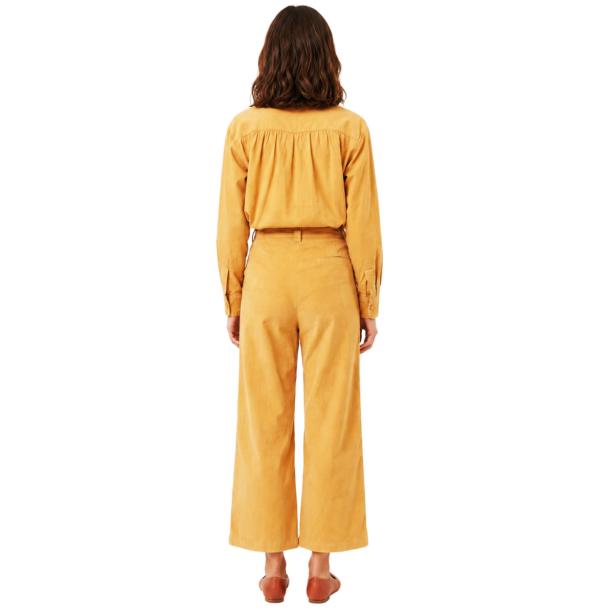 PEPALOVES Pantalone di velluto a coste fine giallo