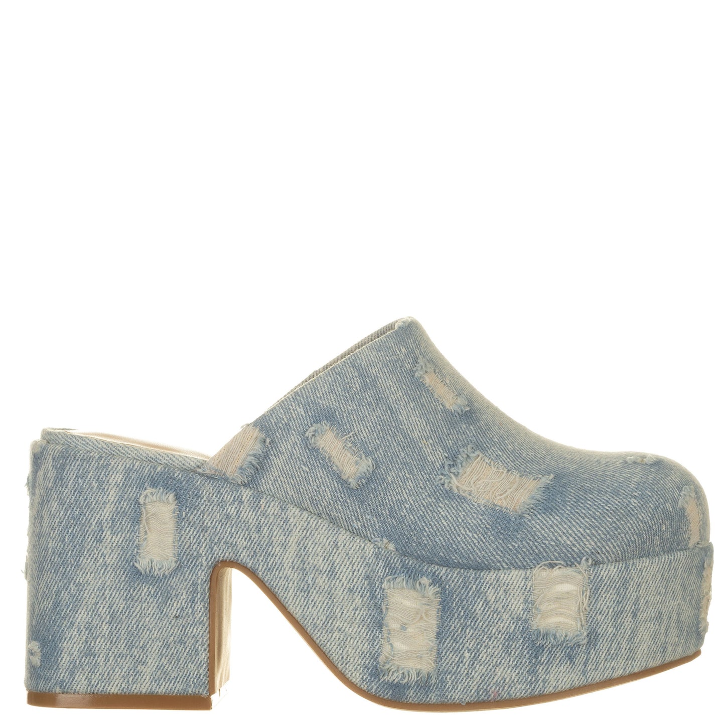 Sabot platform denim punta chiusa