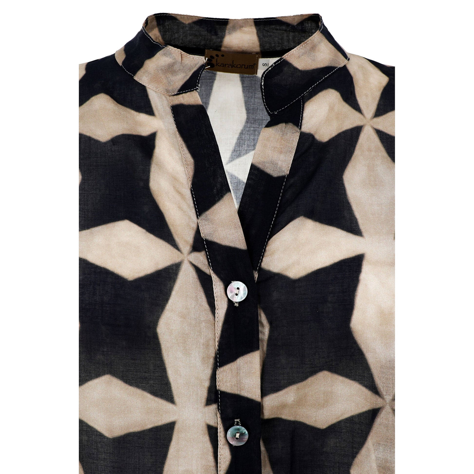 KARAKORUM Camicia TAYLOR Nero ed Ecru-KARAKORUM-VIALESCARPE