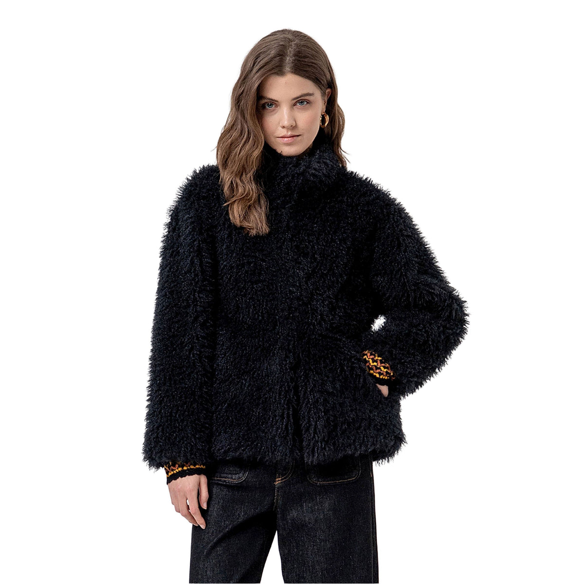SURKANA Giacca Teddy Reversibile Nera