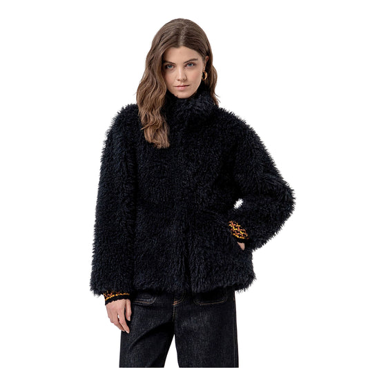 SURKANA Giacca Teddy Reversibile Nera