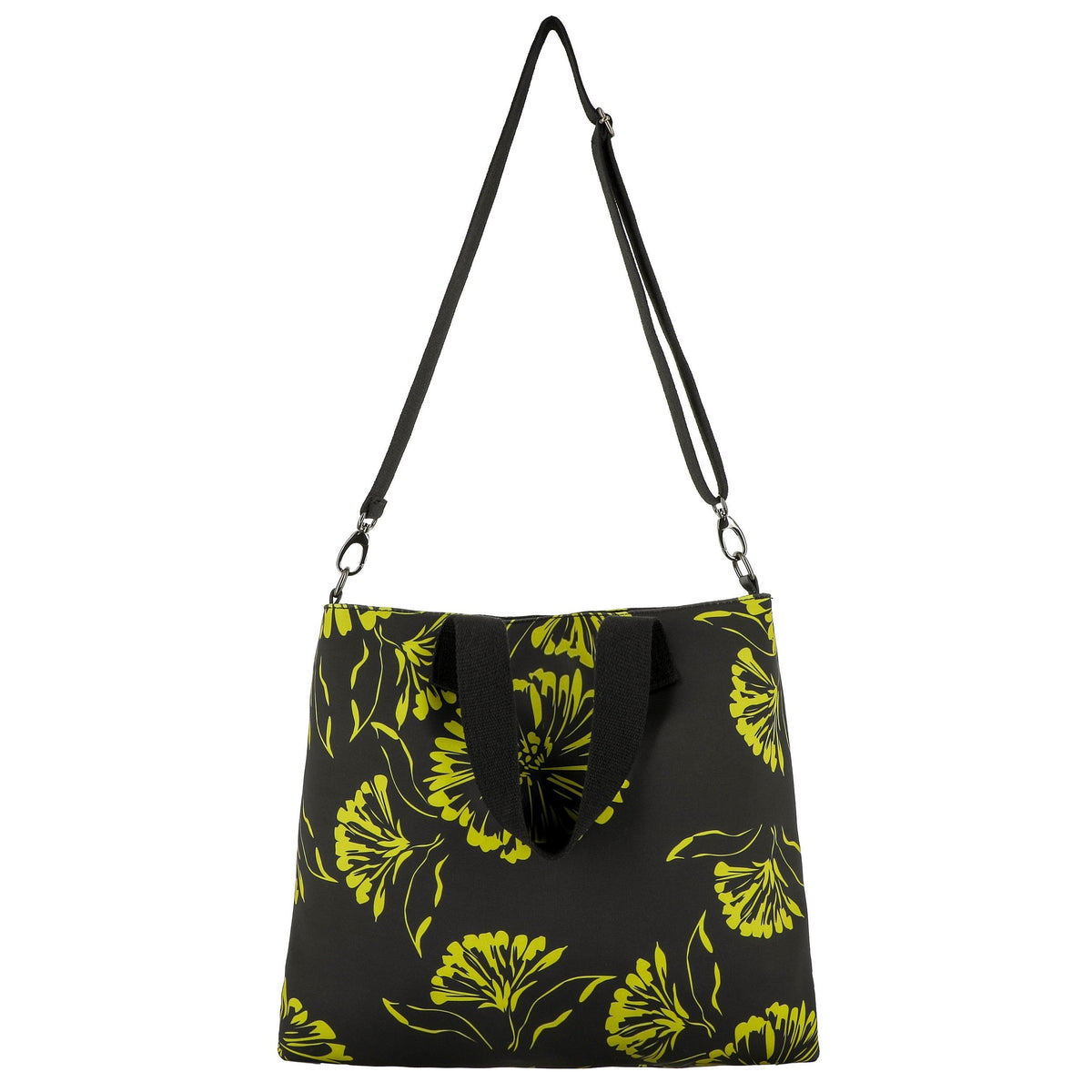 KARAKORUM Borsa Hellen in neoprene stampato Nero e Lime