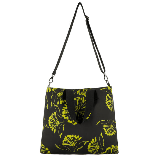 KARAKORUM Borsa Hellen in neoprene stampato Nero e Lime