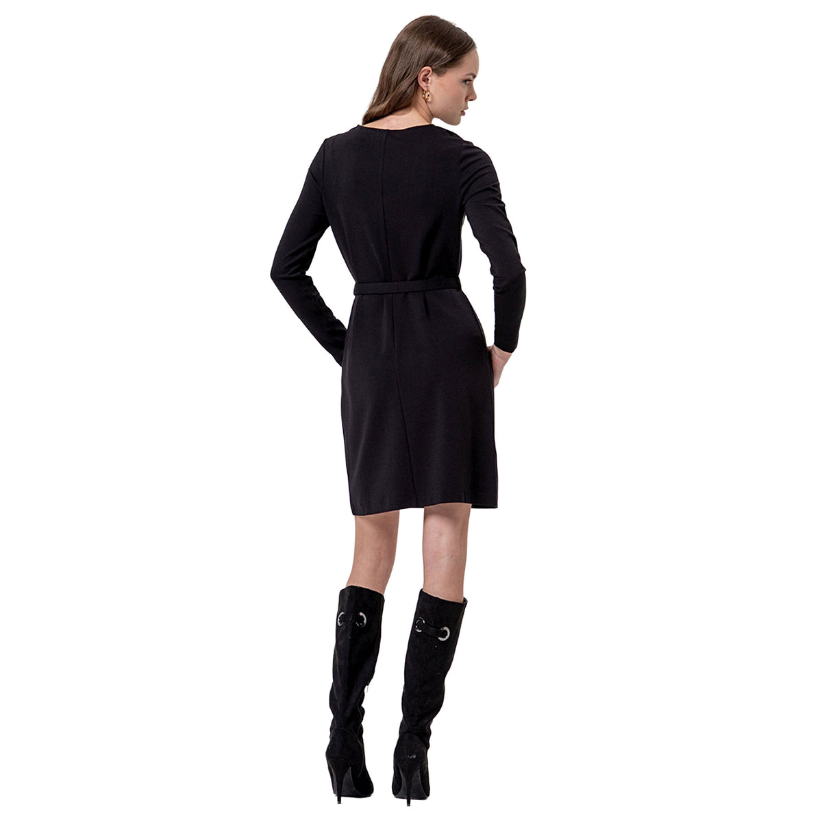 SURKANA Abito in Maglia con Cintura Nero