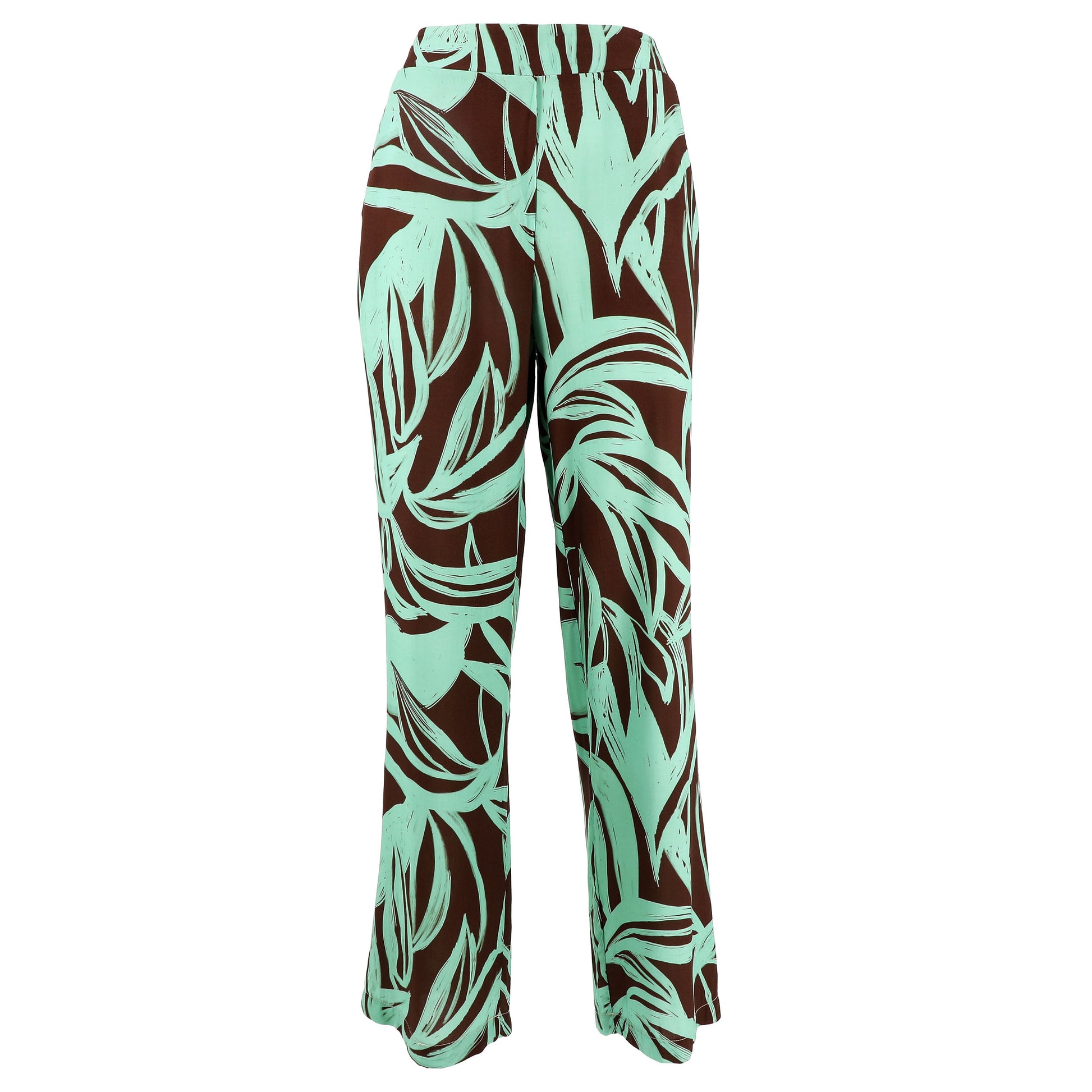 KARAKORUM Pantaloni ALICIA Menta e Marrone-KARAKORUM-VIALESCARPE