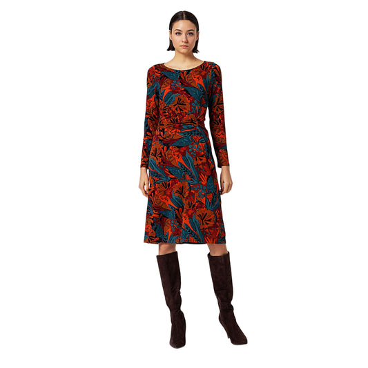 SURKANA - Vestito midi con arricciatura in vita Mattone-SURKANA-VIALESCARPE