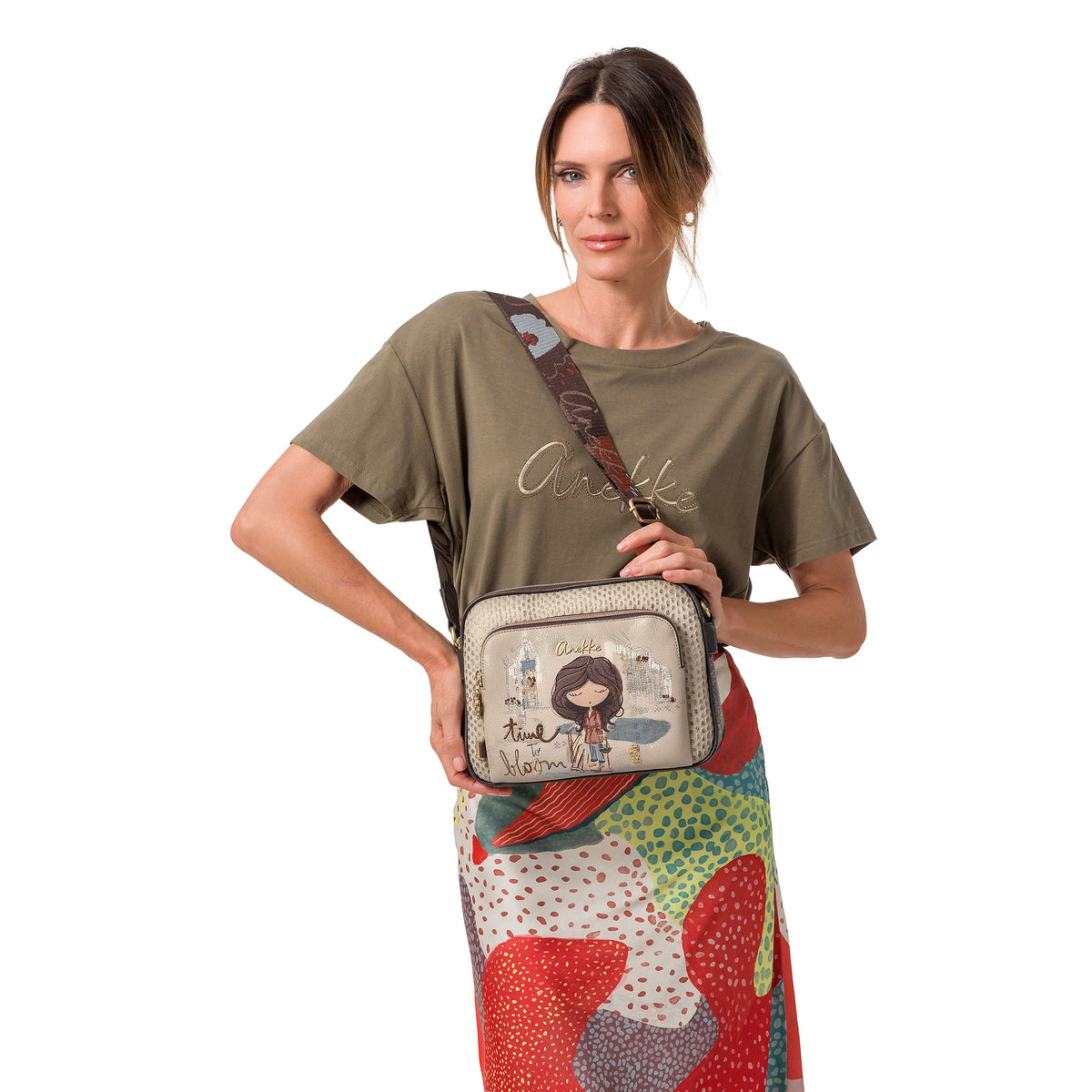 ANEKKE Borsa a Tracolla con tasca frontale Tulip
