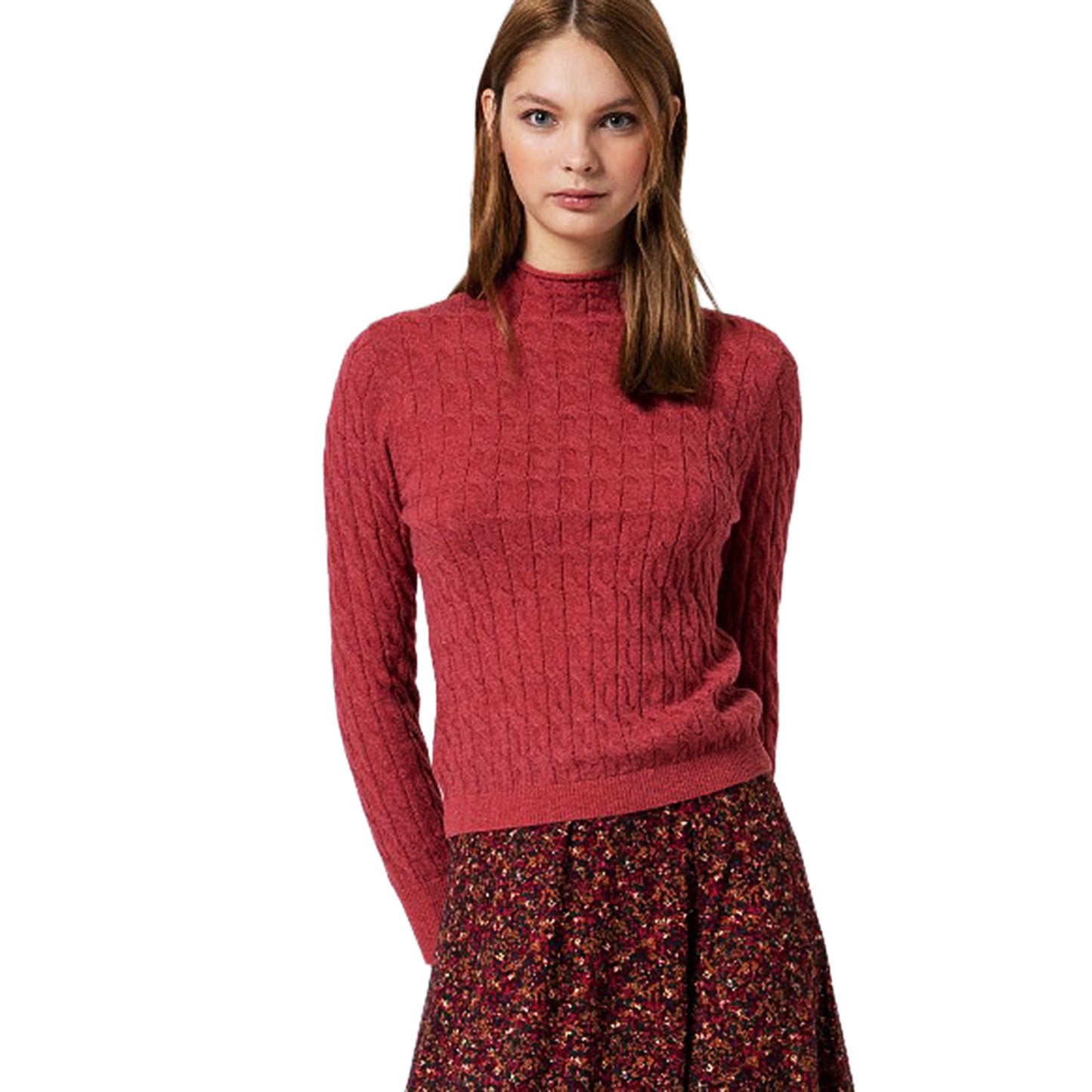 SURKANA - Maglione aderente con trecce e collo perkins-SURKANA-VIALESCARPE