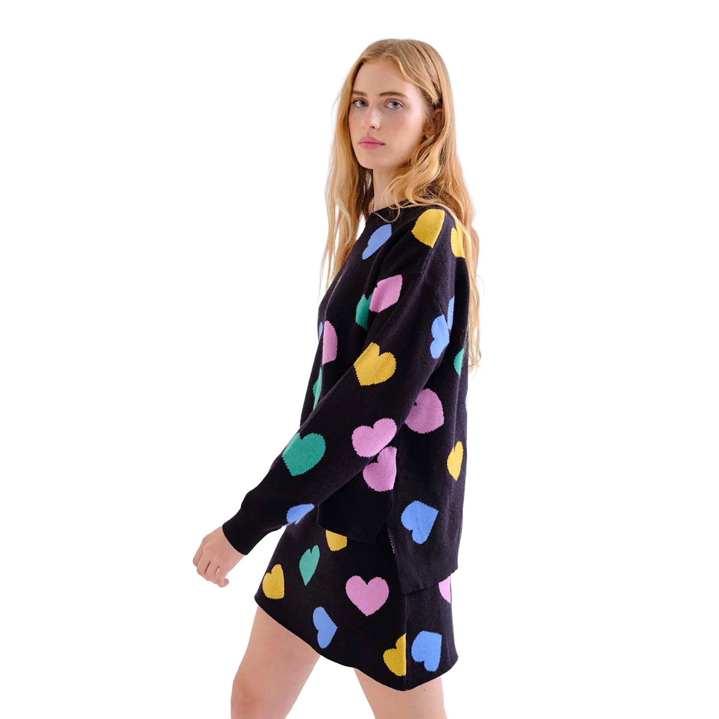 COMPAÑÍA FANTÁSTICA Gonna Jacquard Cuori Nera
