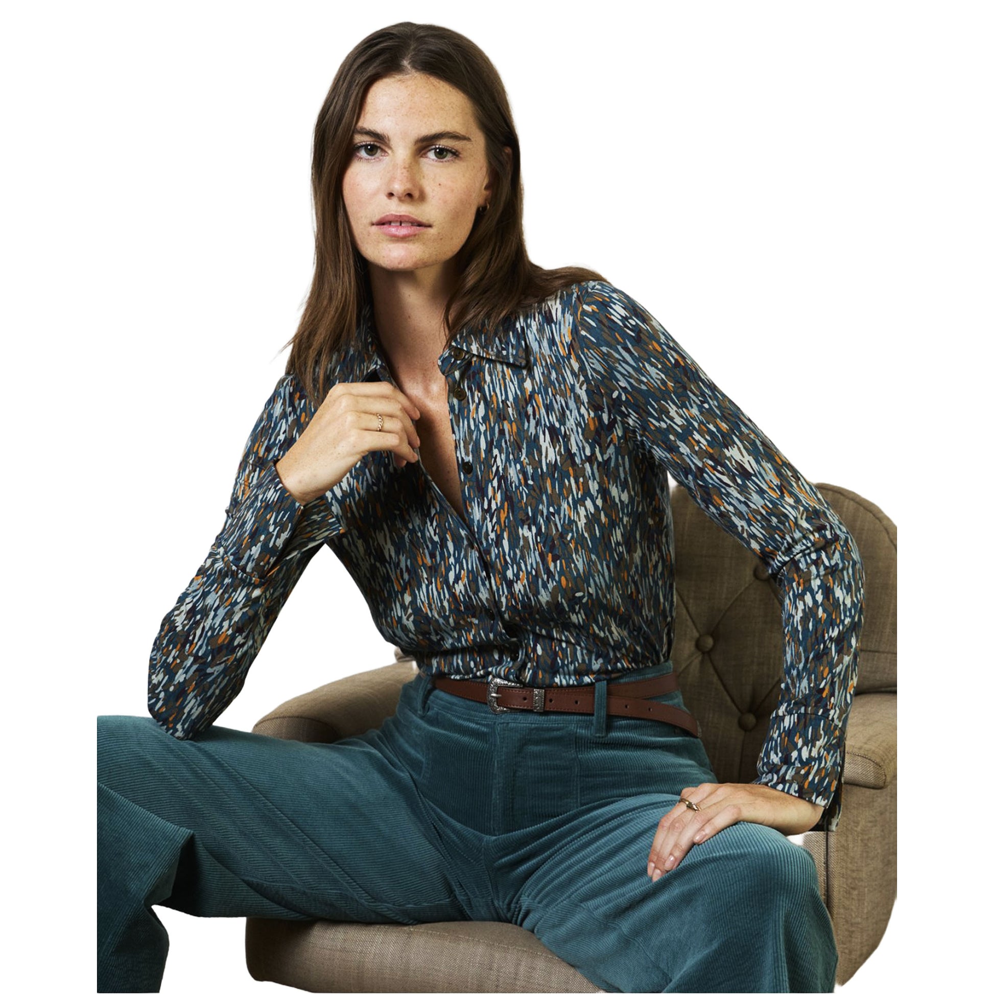 SURKANA - Camicia a maniche lunghe elastica e fluida-SURKANA-VIALESCARPE