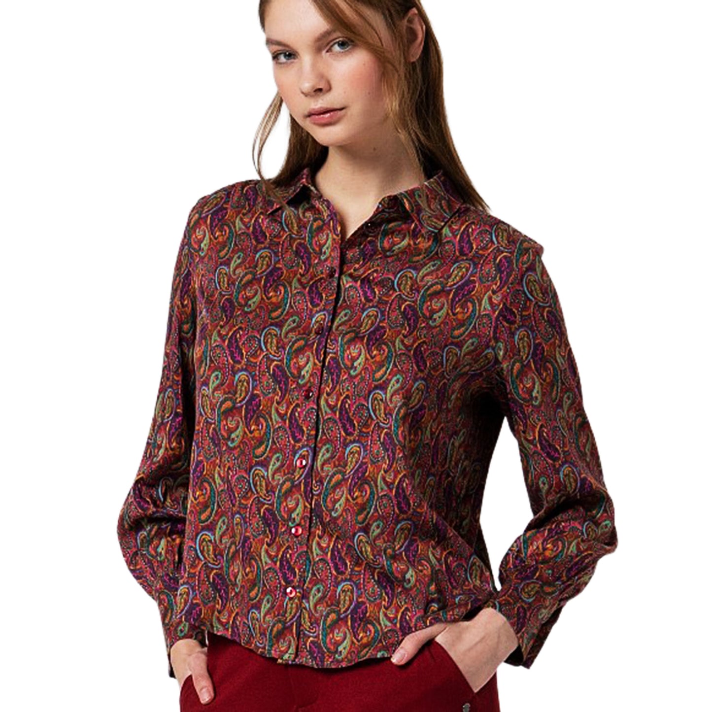 SURKANA - Camicia con stampa paisley fluida multicolore-SURKANA-VIALESCARPE