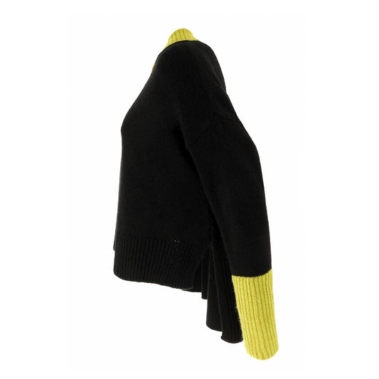 KARAKORUM Cardigan Chantal nero e lime