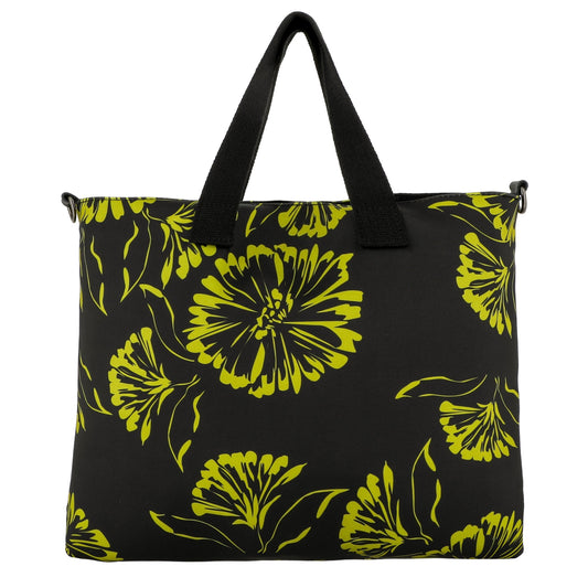 KARAKORUM Borsa Hellen in neoprene stampato Nero e Lime