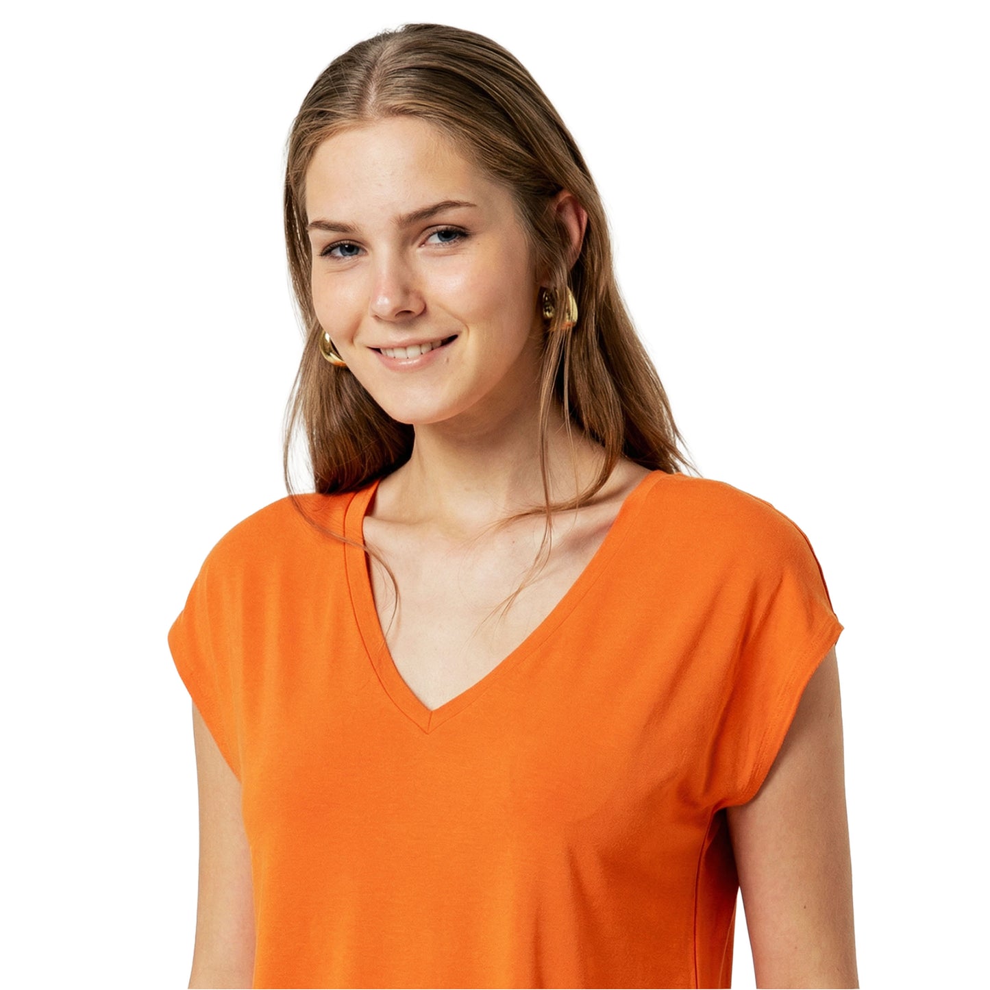 SURKANA T-shirt con collo a V Arancio