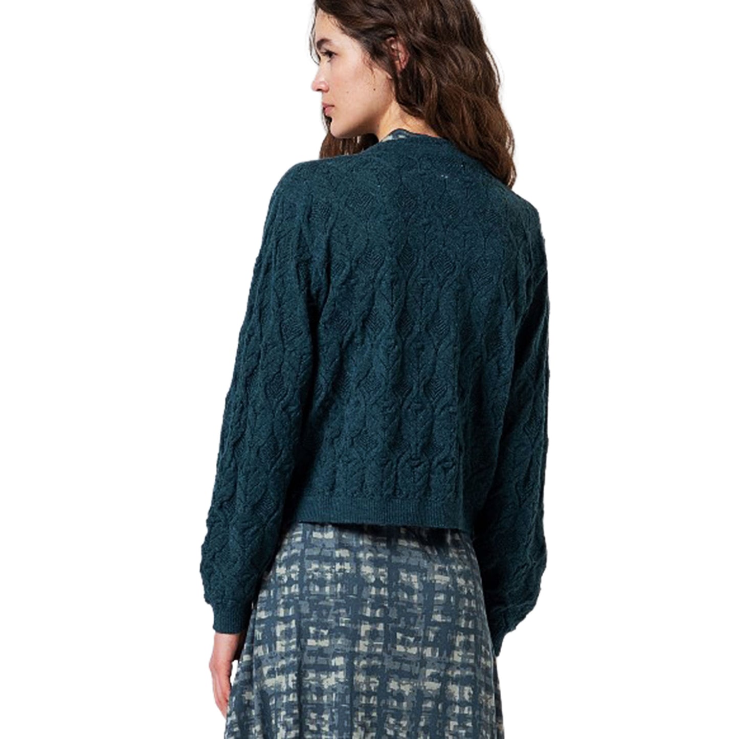 SURKANA - Cardigan in maglia con motivo a trecce-SURKANA-VIALESCARPE