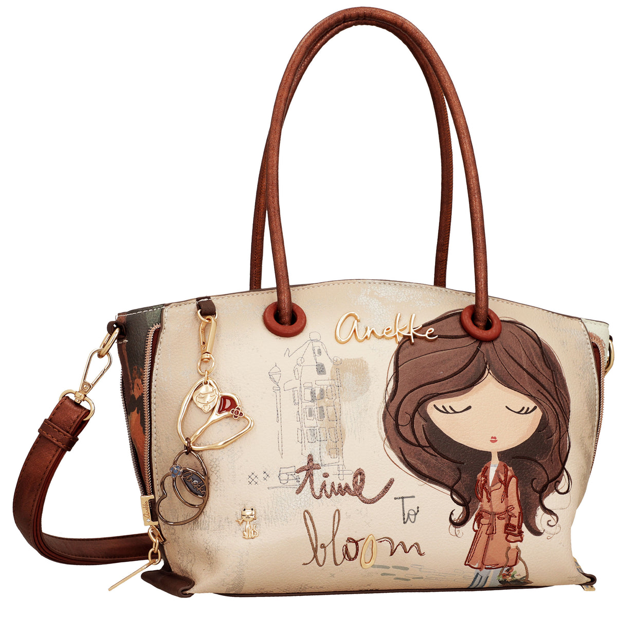 ANEKKE Borsa con manico corto e tracolla Tulip