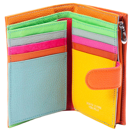 Portafoglio Medio Reuse Multicolor Arancio