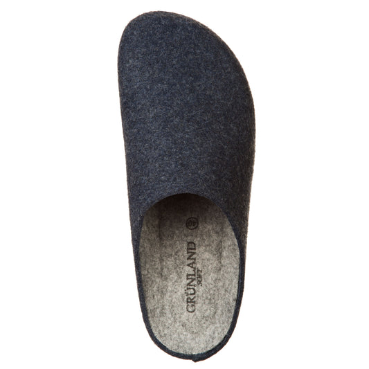 Grunland Ciabatte uomo in feltro blu-grigio