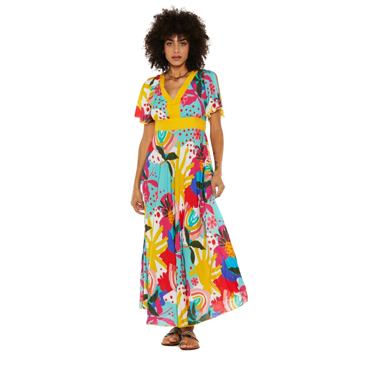 BABA DESIGN - Abito lungo Sun Palette