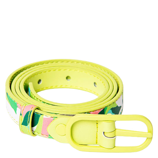 Surkana Cintura Reversibile Giallo Lime e fantasia