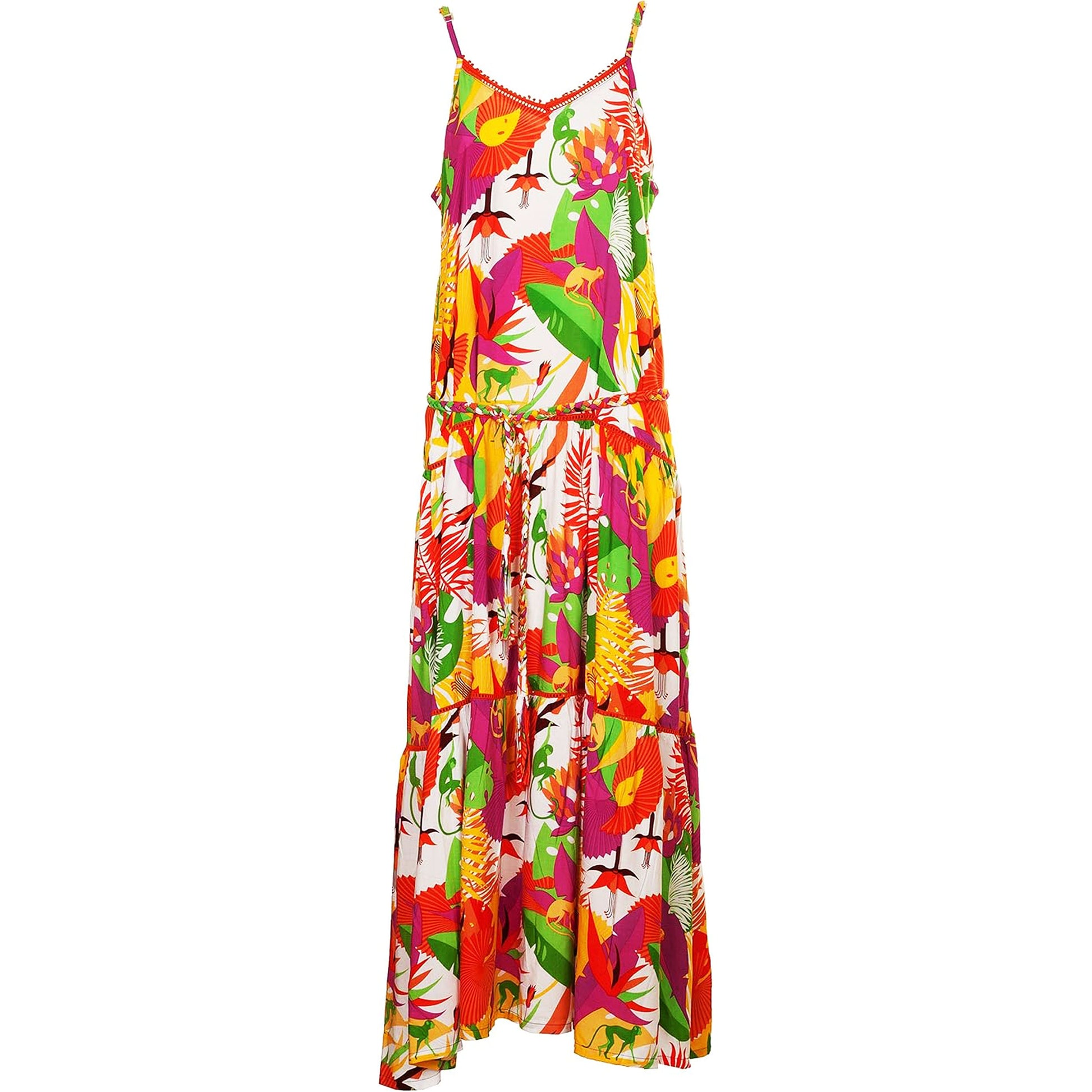 BABA DESIGN Abito lungo TROPICAL PAPAYA Arancio e Multi-Baba design-VIALESCARPE