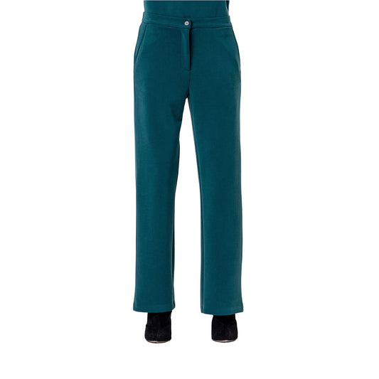 SURKANA Pantalone Dritto in Maglia di Modal Verde Bottiglia-SURKANA-VIALESCARPE