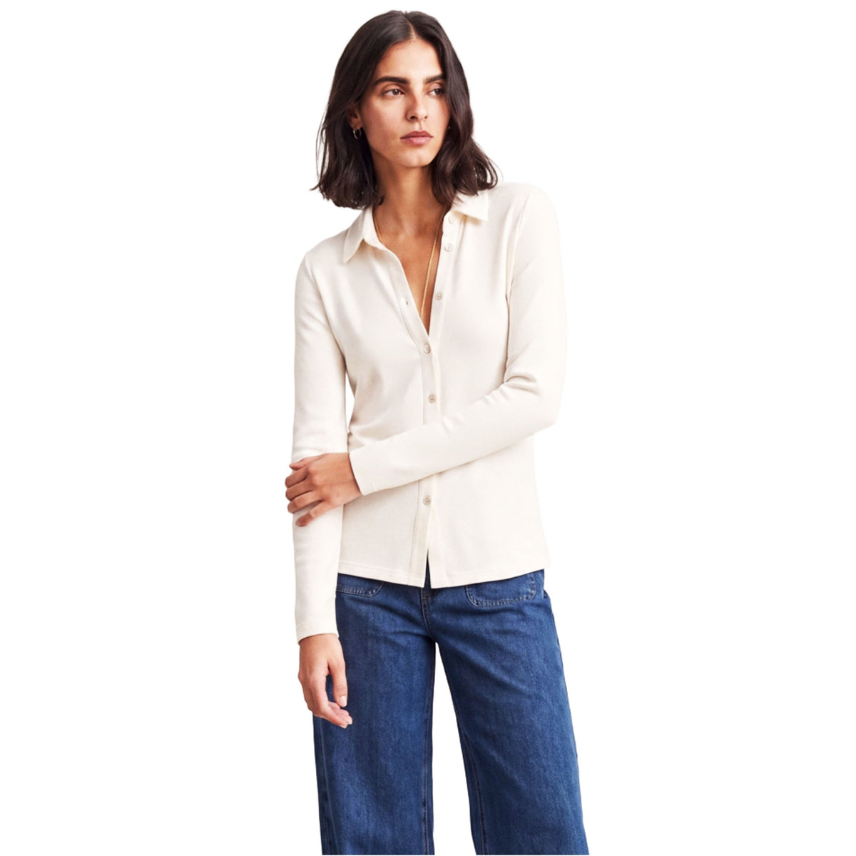 SURKANA Camicia Aderente in Bambù Crudo