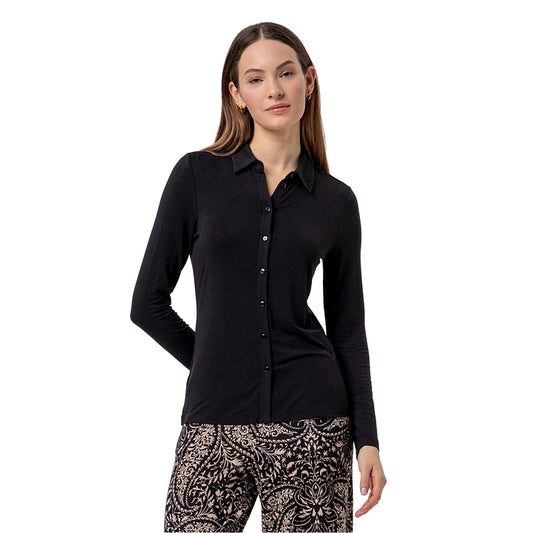 SURKANA Camicia Aderente in Bambù Nera