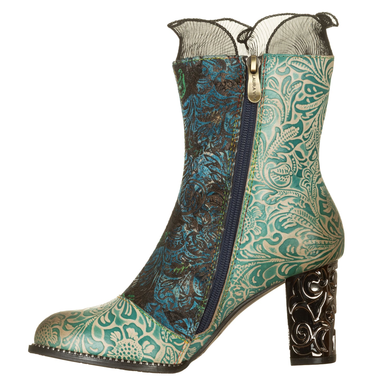 LAURA VITA Stivaletti con tacco lavorato LEDAO48 Tiffany