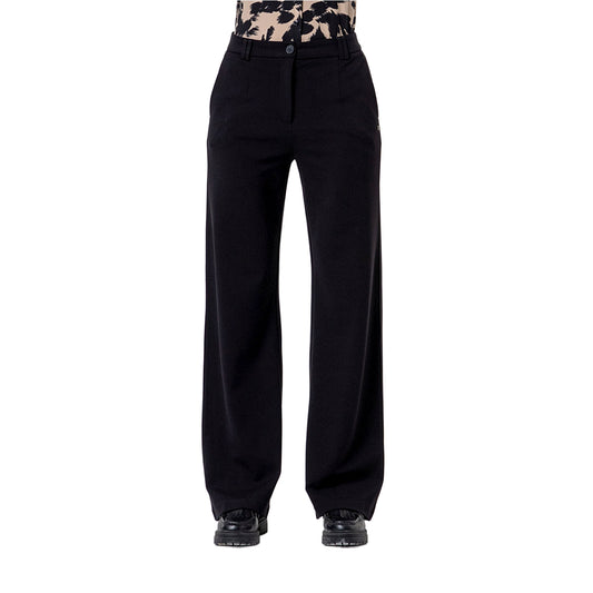 SURKANA Pantalone Dritto in Maglia con Risvolto Nero-SURKANA-VIALESCARPE
