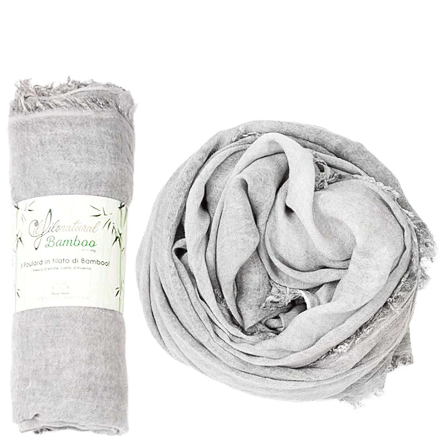 Il Foulard in Filato di Bamboo EcoVeg Tinto a Freddo Grigio chiaro