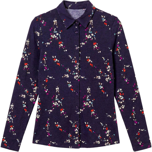 SURKANA Camicia in Viscosa a Fiori Porpora