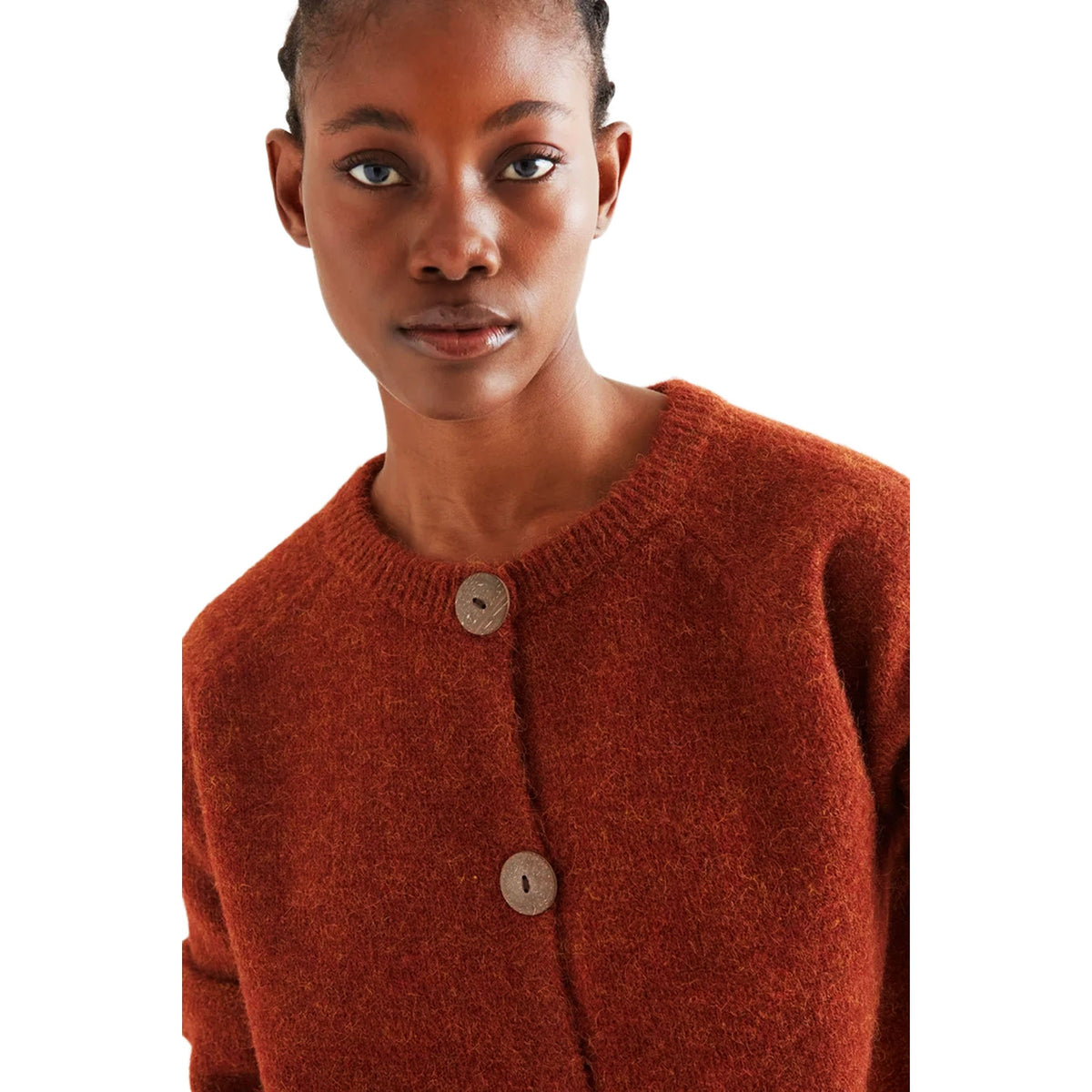COMPAÑÍA FANTÁSTICA Cardigan in maglia di misto lana Ruggine