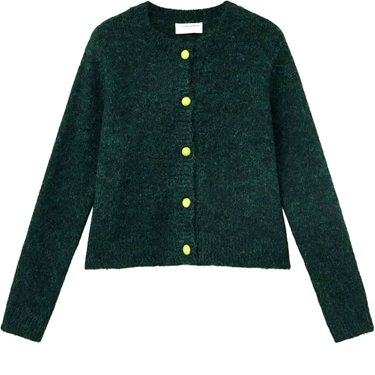 COMPAÑÍA FANTÁSTICA Cardigan verde scuro con bottoni a contrasto