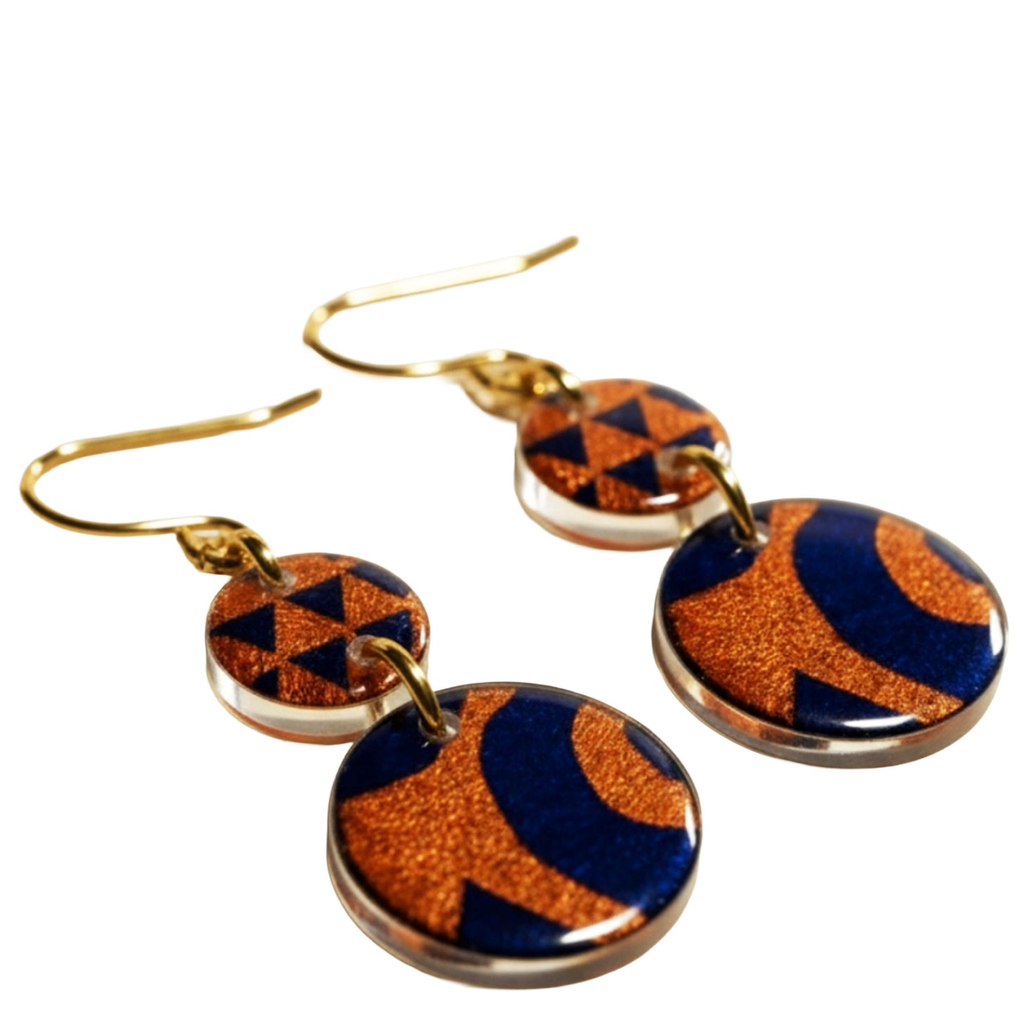 SURKANA Orecchini a sfera blu/arancioni
