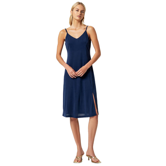 SURKANA Abito a Spalline con Spacco Blu