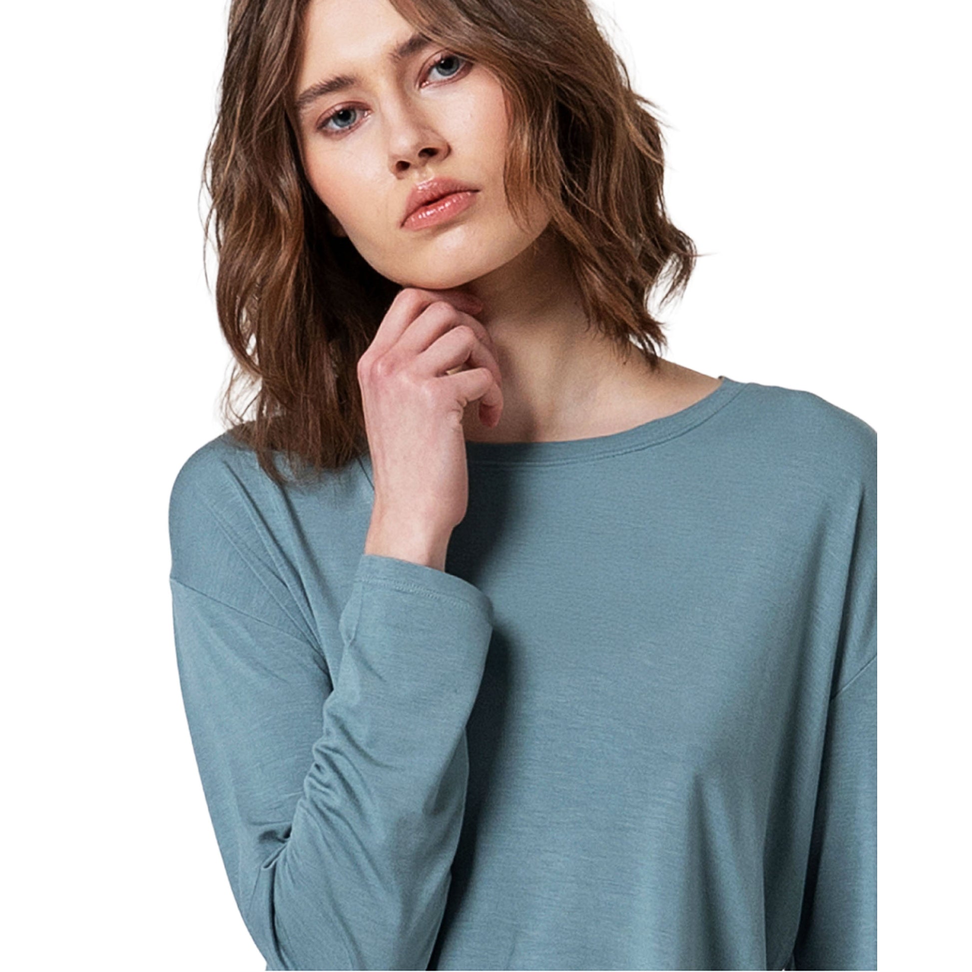 SURKANA - T-shirt con scollo a barca in viscosa di bambù-SURKANA-VIALESCARPE