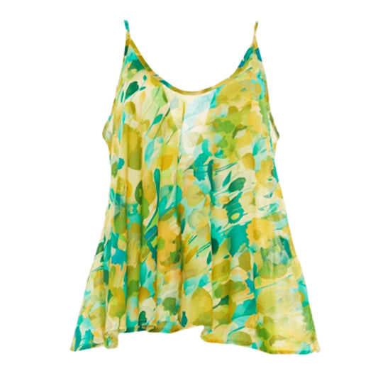 BABA DESIGN Top SEA BLOOM Verde e Multicolor