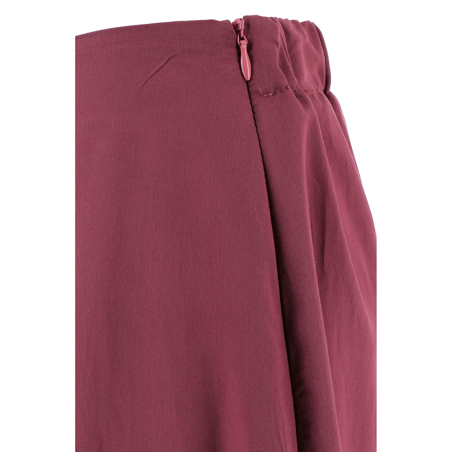 Karakorum Pantaloni Ofelia Bordeaux a Gamba Ampia con Pinces e Vita Elasticizzata