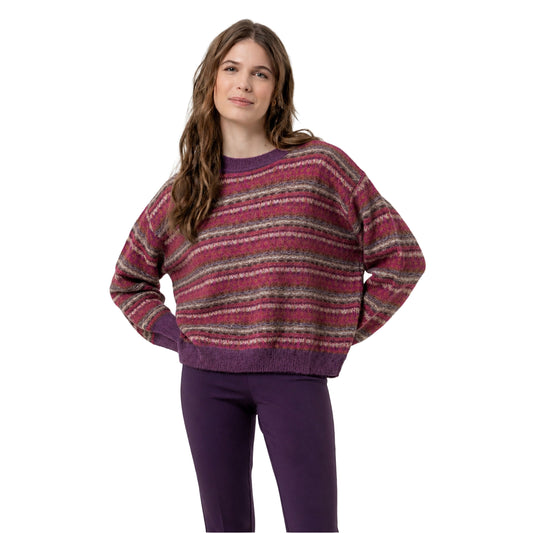SURKANA Maglione Girocollo Jacquard Bordeaux