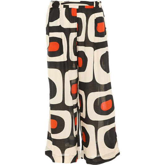BABA DESIGN Pantaloni SIXTY DRIFT Bianco, Nero e Arancio