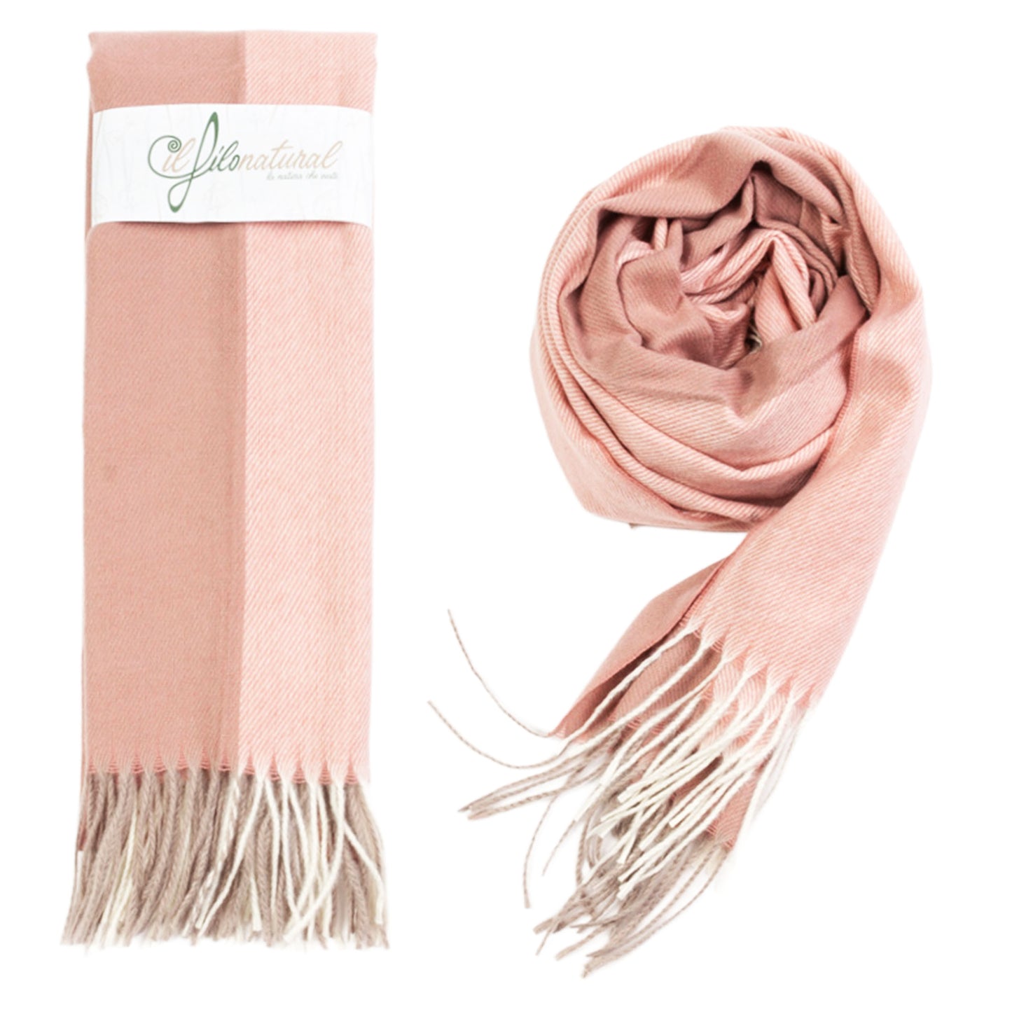 Scialle Stola IlFiloNatural Righe Pettinate Rosa