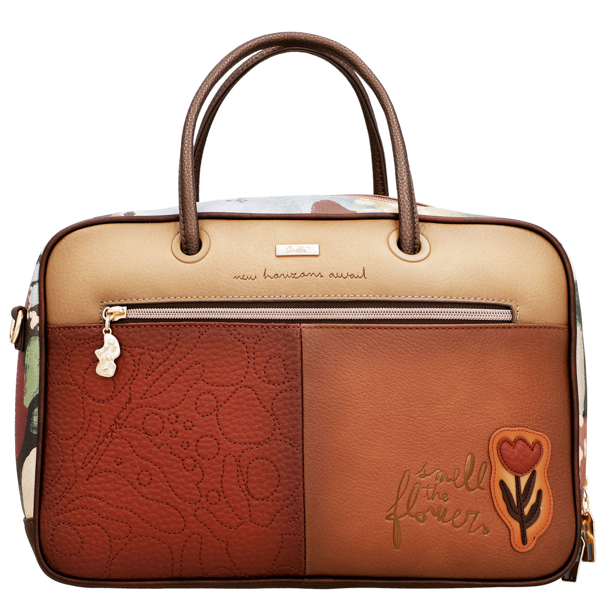 ANEKKE Borsa Quadrata con Manico Corto Tulip