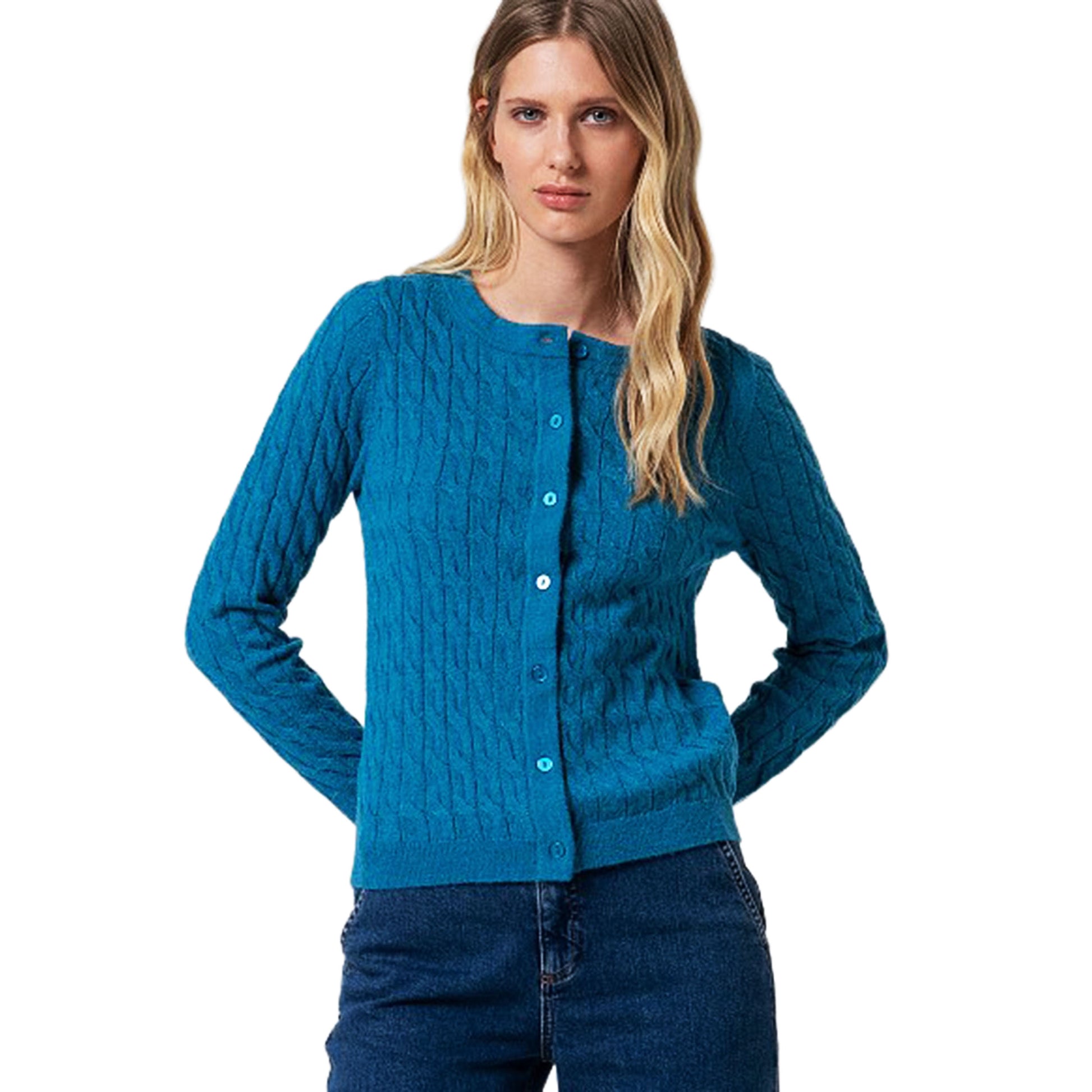 SURKANA - Cardigan corto e aderente con trecce-SURKANA-VIALESCARPE