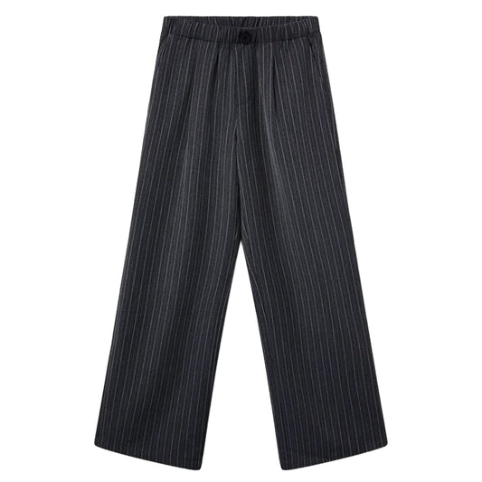COMPAÑÍA FANTÁSTICA Pantaloni grigio antracite a righe sottili