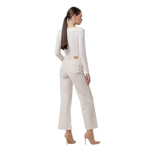 SURKANA Jeans Wide Leg con Tasche Applicate Crudo-SURKANA-VIALESCARPE