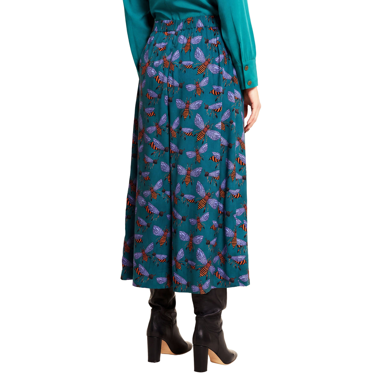 PEPALOVES Pantaloni cropped Bees teal