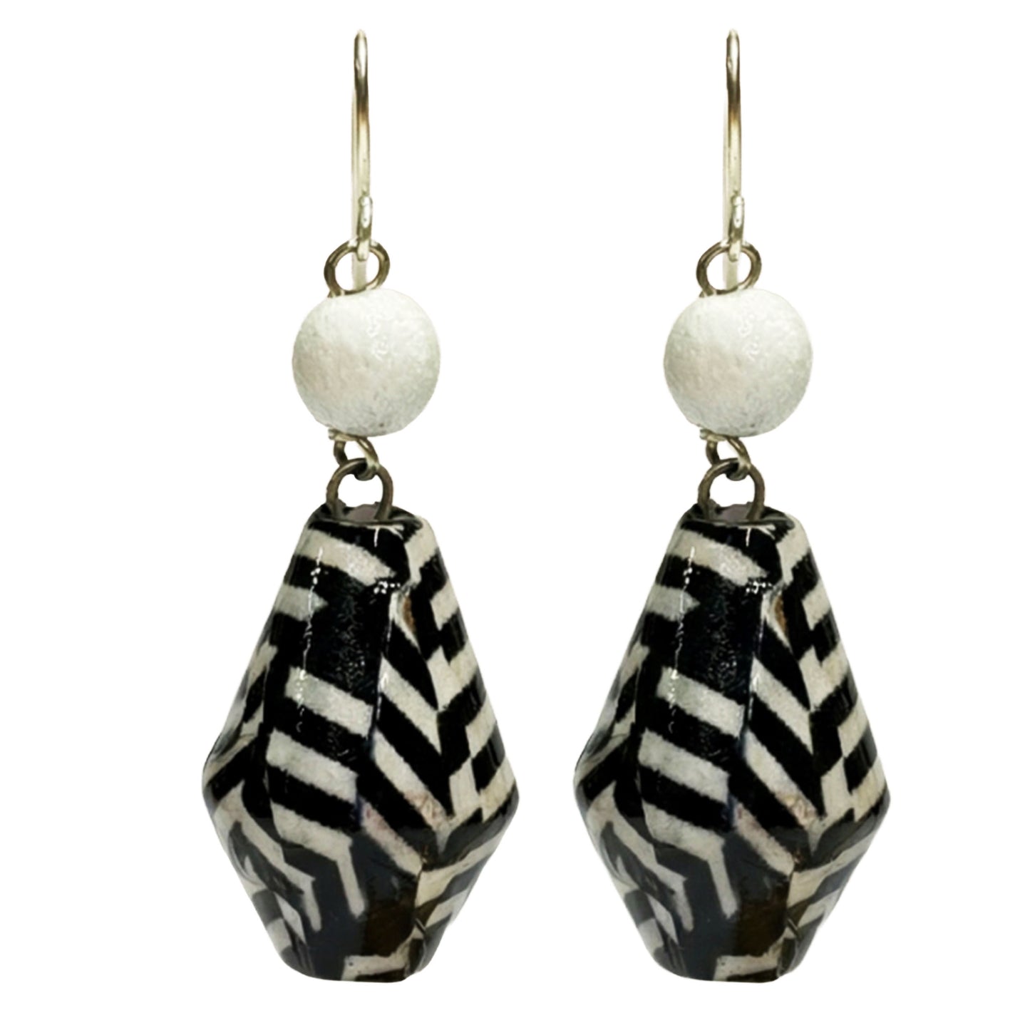 SURKANA Orecchini geometrici black/white