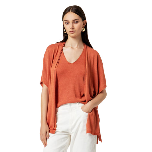 SURKANA Poncho Aperto Brillante Cotto